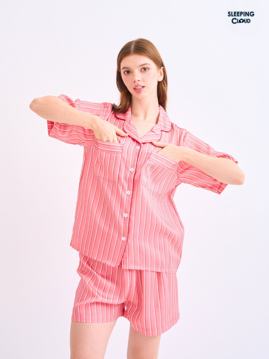 Make Up Your Day Collection - Red Sunday (Short Sleeves + Shorts Set)