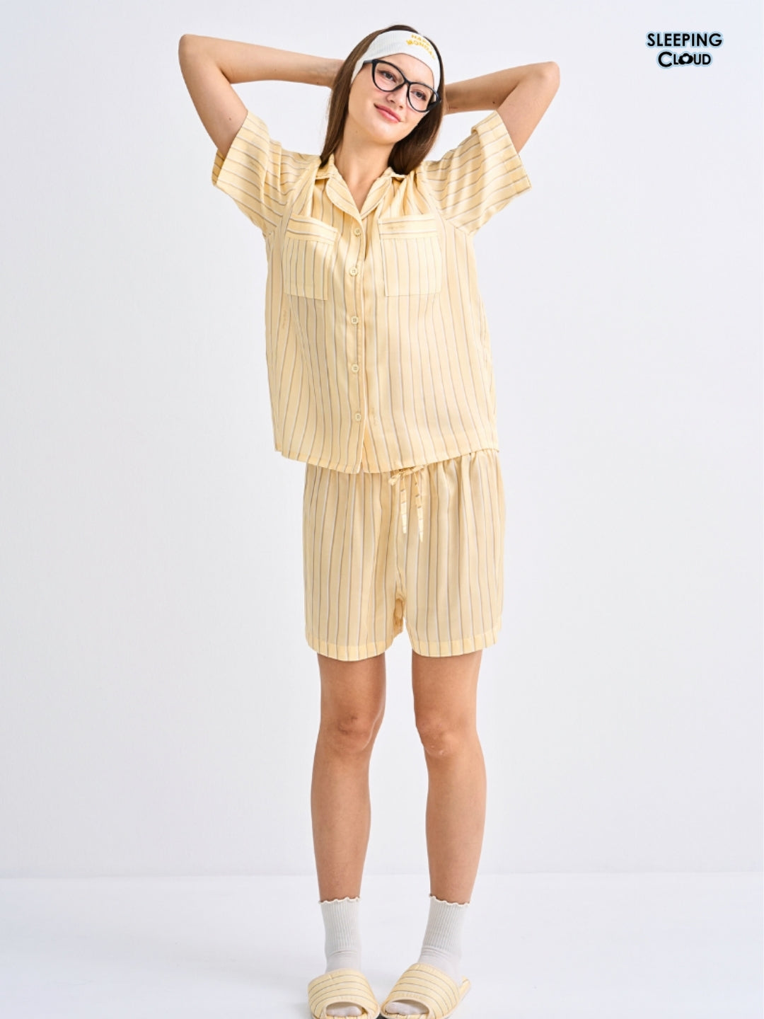 Make Up Your Day Collection - Yellow Monday (Short Sleeves + Shorts Set)