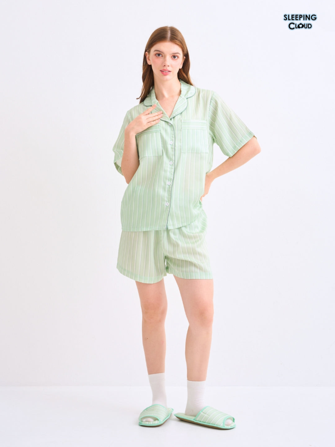 Make Up Your Day Collection - Green Wednesday (Short Sleeves + Shorts Set)